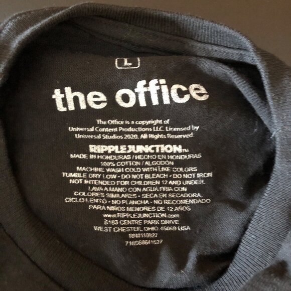 The Office T Shirt Size Large Black Ripple Junction TV Show Merch Casual Tee - Picture 4 of 5